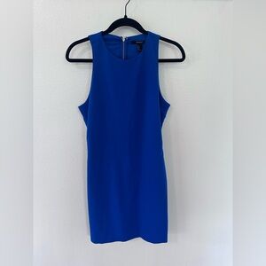 Forever 21 Royal Blue Sheath Dress Size Large Sleeveless Cutout Back Zip Bodycon